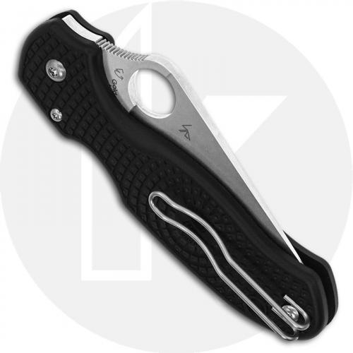 Spyderco C223PBK Para 3 Lightweight EDC Knife, Satin Blade, Black FRN Handle with Compression Lock USA Made