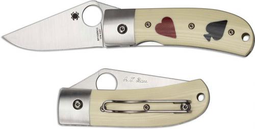 Spyderco C226GP One Eyed Jack AT Barr EDC White G10 Liner Lock Folding Knife - Discontinued Item  Serial # - BNIB
