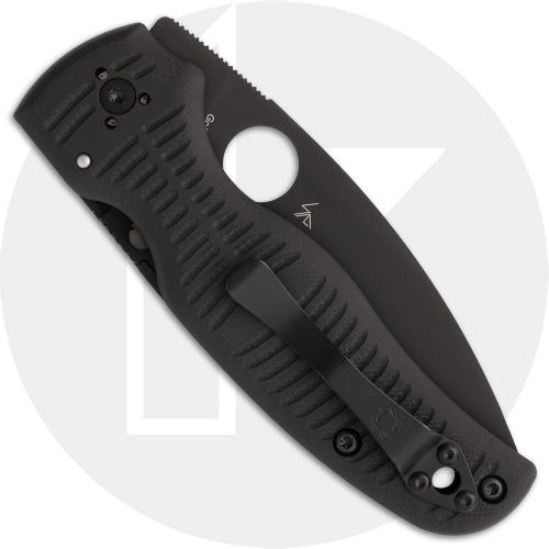 Spyderco Shaman Salt C229GMCBKP Knife - DLC CPM MagnaCut Leaf - Black G10 - USA Made