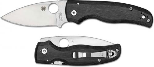 Spyderco C229GP Shaman Knife Leaf Blade, Black G10 Compression Lock Folder USA Made