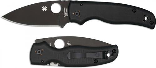 Spyderco Shaman Knife C229GPBK Black Blade, Black G10 Compression Lock Folder USA Made