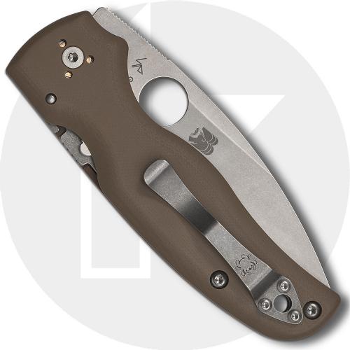 Spyderco Shaman C229GPBN15V Knife - Sprint Run - Satin CPM 15V Blade - Brown G10 - USA Made