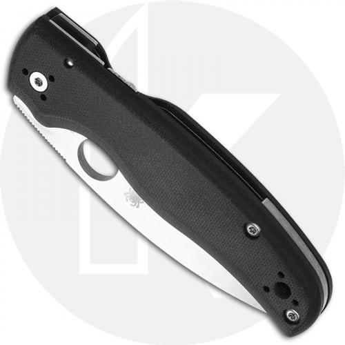 Spyderco C229GS Shaman Knife Serrated Leaf Blade, Black G10 Compression Lock Folder USA Made