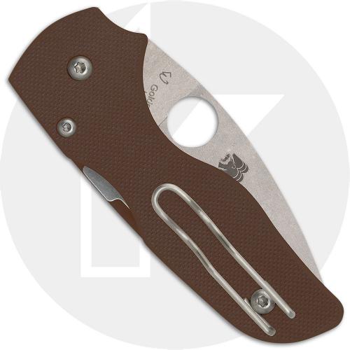 Spyderco Lil Native C230GPBN15V Knife - Sprint Run - 15V Leaf Blade - Brown G10 - USA Made