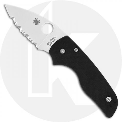 Spyderco Lil' Native Knife C230GS Compact Folder Serrated Blade Black G10 with Compression Lock