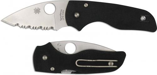 Spyderco Lil Native Knife C230GS Compact Folder Serrated Blade Black G10 with Compression Lock