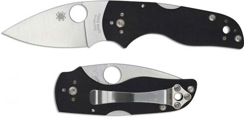 Spyderco Lil' Native Backlock Knife C230MBGP EDC Compact Folder Plain Blade Black G10