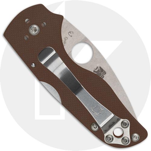 Spyderco Lil Native C230MBGPBN15V Knife - Sprint Run - 15V Leaf Blade - Back Lock - Brown G10 - USA Made
