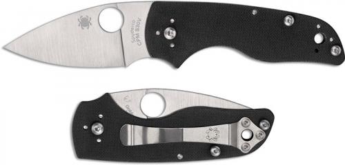 Spyderco Lil Native G10 SLIPIT Knife - C230NLGP - Non Locking Leaf Blade - Black G10 - USA Made