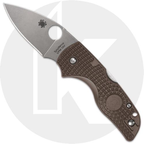 Spyderco Lil' Native Lightweight C230PBN15V Knife - Sprint Run - 15V Leaf Blade - Brown FRN - USA Made