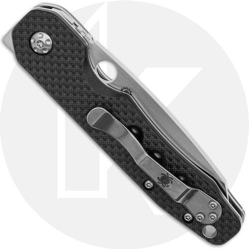 Spyderco Smock C240CFP Knife Kevin Smock EDC Clip Point with Flipper Tang Carbon Fiber G10 Compression Lock Folder