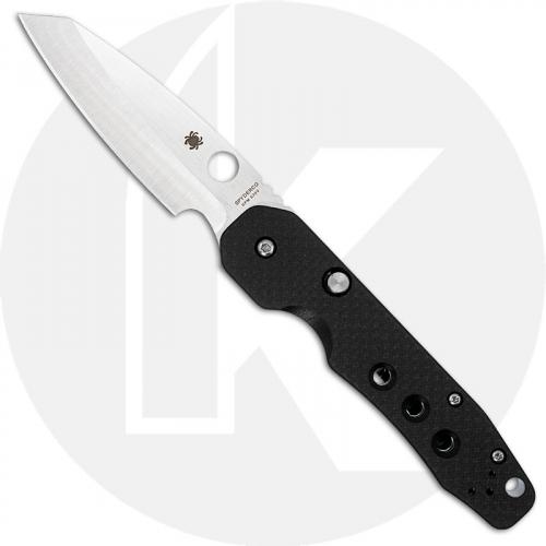 Spyderco Smock C240CFP Knife Kevin Smock EDC Clip Point with Flipper Tang Carbon Fiber G10 Compression Lock Folder