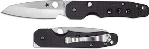 Spyderco Smock C240CFP Knife Kevin Smock EDC Clip Point with Flipper Tang Carbon Fiber G10 Compression Lock Folder