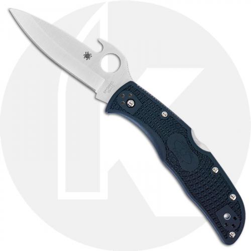 Spyderco Endela C243PGYW - Drop Point with Emerson Opener - Blue Gray FRN Handle