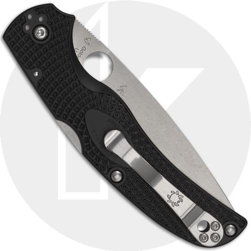 Spyderco Native Chief Lightweight C244PSBK Knife - Part Serrated CTS BD1N - Black FRN - USA Made