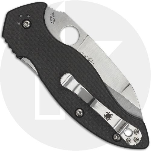 Spyderco Canis Knife - C248CFP - Kelly McCann Folder - S30V Modified Wharncliffe - Carbon Fiber / G10 Laminate - Compression Loc