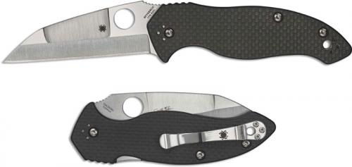 Spyderco Canis Knife - C248CFP - Kelly McCann Folder - S30V Modified Wharncliffe - Carbon Fiber / G10 Laminate - Compression Lock