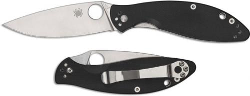 Spyderco Astute Knife C252GP - Value Folder - Drop Point Blade - Black G10 Handle - Liner Lock