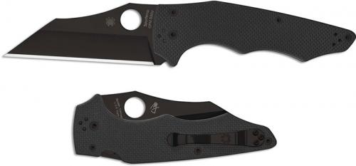 Spyderco YoJumbo Knife - C253GPBBK -  Michael Janich - Black DLC S30V Wharncliffe - Black G10 - Compression Lock - USA Made