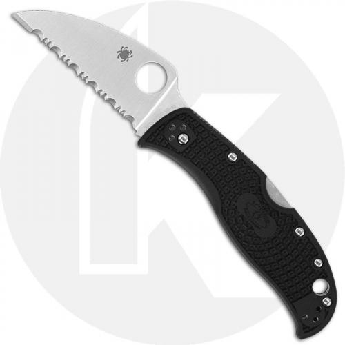 Spyderco RockJumper Knife - C254SBK - Serrated VG-10 Wharncliffe - Black FRN - Lock Back