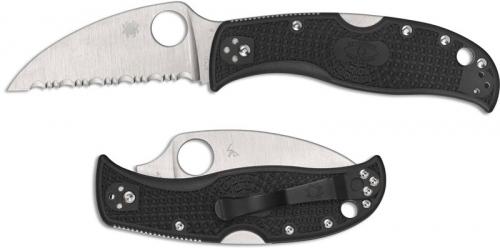 Spyderco RockJumper Knife - C254SBK - Serrated VG-10 Wharncliffe - Black FRN - Lock Back