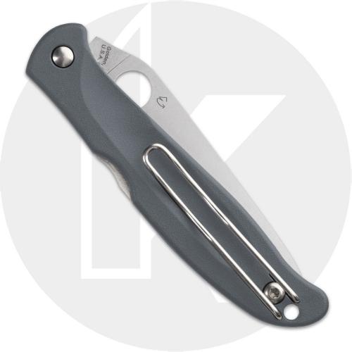 Spyderco Charisma Lightweight C259PGY Knife - Satin CTS BD1N Blade - Gray FRN - USA Made