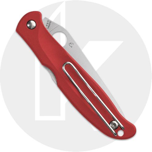 Spyderco Charisma Lightweight C259PRD Knife - Satin CTS BD1N Blade - Red FRN - USA Made