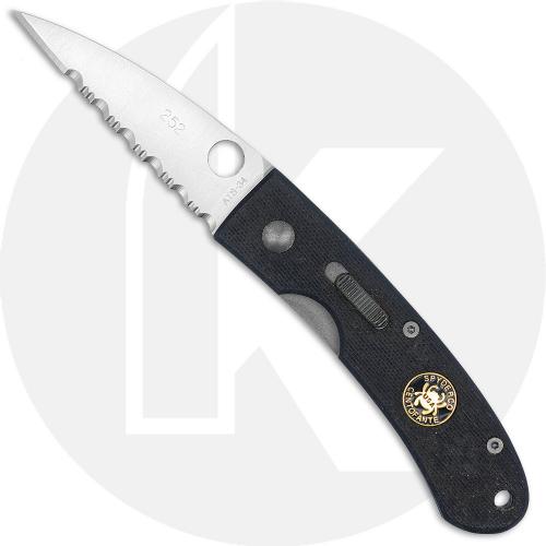Spyderco Centofante C25GS - Gen 2 - Serrated ATS-34 Wharncliffe - Black G10 - Gold and Black Bug Shield - Discontinued Item - Serial Numbered - BNIB