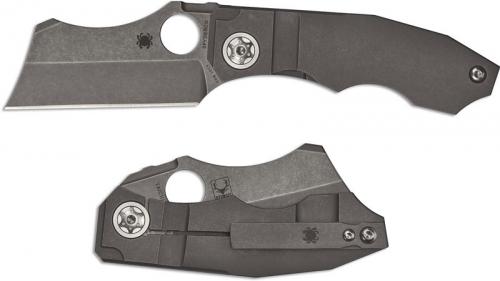 Spyderco Stovepipe C260TIP - Dark Stonewash Cleaver - Dark Stonewash Ti - Reeve Integral Lock Folder