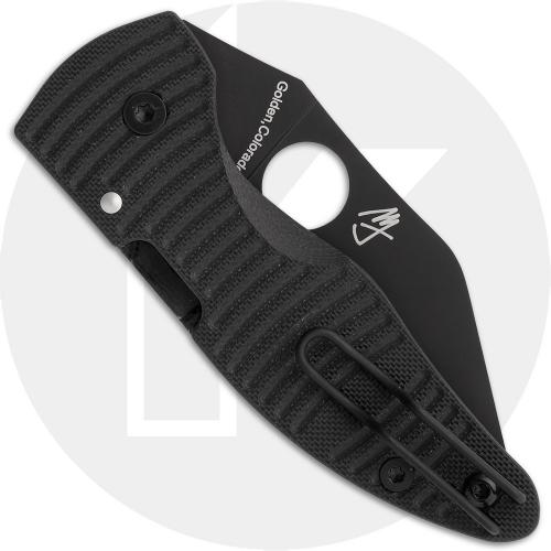 Spyderco MicroJimbo Salt C264GMCBKP Knife - DLC CPM MagnaCut Wharncliffe - Black G10 - USA Made