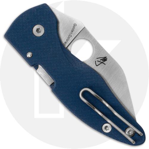 Spyderco MicroJimbo C264GPCBL Knife - Satin CPM SPY27 Wharncliffe - Cobalt Blue G10 - USA Made