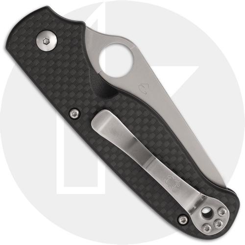 Spyderco ButtonUp C275CFP Knife - Satin 8Cr13MoV Modified Clip Point - Carbon Fiber/G10 Laminate