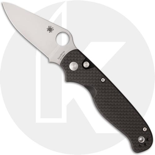Spyderco ButtonUp C275CFP Knife - Satin 8Cr13MoV Modified Clip Point - Carbon Fiber/G10 Laminate