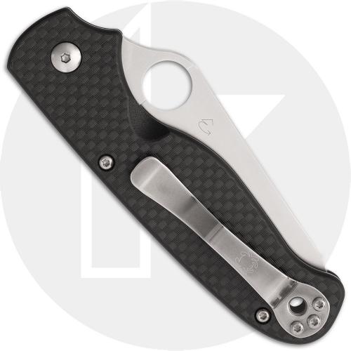 Spyderco ButtonUp C275CFPS Knife - Satin Part Serrated 8Cr13MoV Modified Clip Point - Carbon Fiber/G10 Laminate