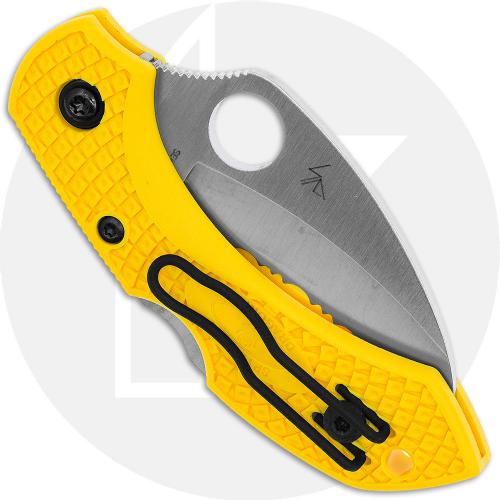 Spyderco Dragonfly 2 Lightweight Salt C28SYL2HB Knife - Serrated H-2 Hawkbill - Yellow FRN