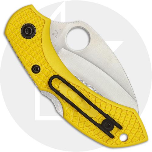 Spyderco Dragonfly 2 Lightweight Salt C28SYL2HB Knife - Serrated H-2 Hawkbill - Yellow FRN