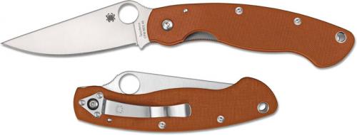 Spyderco Military C36GPBORE CPM REX 45 Sprint Run Burnt Orange G10 USA Made