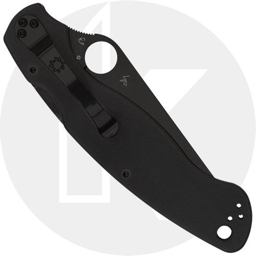 Spyderco Military 2 C36GPSBK2 Knife - Part Serrated DLC CPMS30V - Black G10 - USA Made