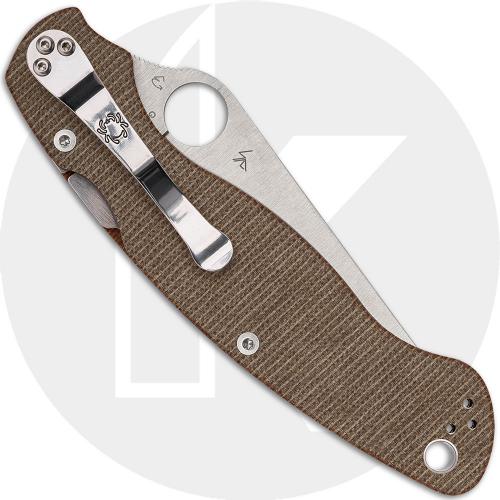 Spyderco Military 2 C36MPCW2 Knife - CPM Cru-Wear - Brown Canvas Micarta