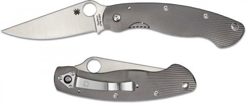 Spyderco Military Knife, Fluted Titanium, SP-C36TIFP