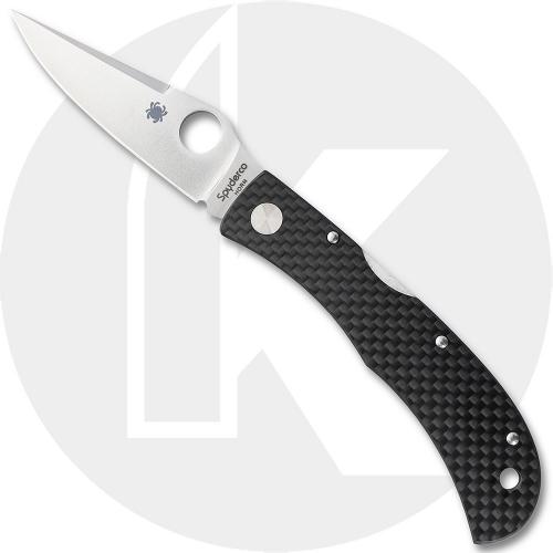 Spyderco Jess Horn C38CFP Knife - Exclusive - Satin CPM Cru-Wear Modified Clip Point  - Carbon Fiber