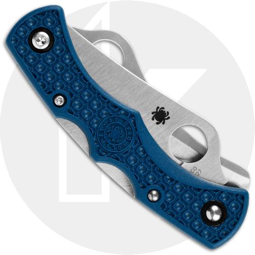 Spyderco Dyad Jr. Lightweight C39P&SCBL Knife - Sprint Run - CPM SPY27 Clip Blade and Serrated Sheepfoot - Cobalt Blue FRN