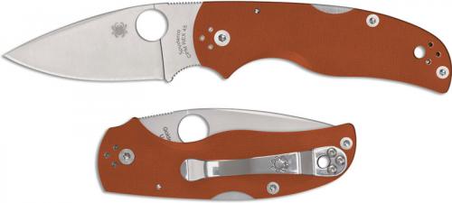 Spyderco Native 5 C41GPBORE5 - REX 45 Blade - Burnt Orange G10 Handle - Sprint Run - USA Made