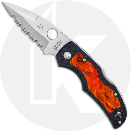 Spyderco Native G10 C41GPSI - Sprint Run - Part Serrated CPM 440V - Black G10 with Root Beer Front Inlay - Discontinued Item - Serial Numbered - BNIB - 2000