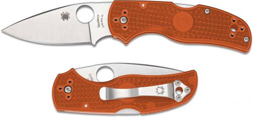 Spyderco Native 5 Lightweight C41PBORE5 - REX 45 Blade - Burnt Orange FRN Handle - Sprint Run - USA Made