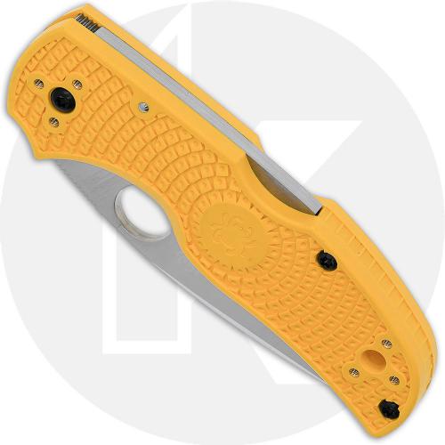 Spyderco Native Salt Knife C41SYL5 Rust Proof Serrated Leaf Blade Yellow FRN Handle USA Made