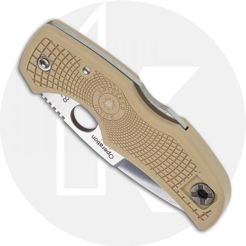 Spyderco Native C41TNPS - Operation Iraqi Freedom - Embellished Part Serrated CPM-S30V - Tan FRN - BNIB