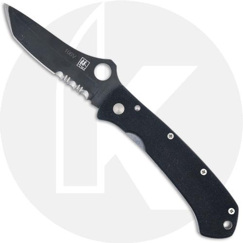 Spyderco Bob Lum C46GPSBK - Part Serrated Black ATS-55 Tanto - Black G10 - Discontinued Item - Serial Numbered - BNIB - 2001