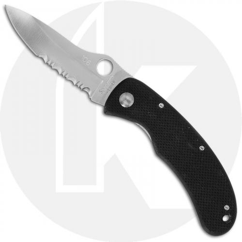 Spyderco Tim Wegner Jr C49GPS - Part Serrated ATS-34 Drop Point - Black G10 - Discontinued Item - Serial Numbered - BNIB - 1997