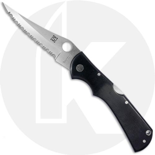 Spyderco JD Smith C58BMS - Serrated ATS-34 Modified Clip Point - Black Micarta - Discontinued Item - Serial Numbered - BNIB - 1999